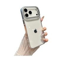 Capa Protetora Transparente Para iPhone 17-12 pro Max, Resistente a Impactos, Com Suporte Metálico