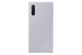 Capa protetora traseira em couro para Samsung Galaxy Note10 prateada