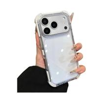 Capa Protetora Ultrafina Transparente Laranja De Acrílico Para iPhone 17 16 15 14 pro Max, Capa