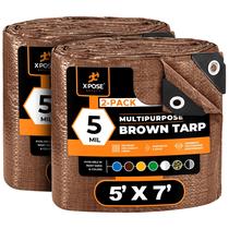 Capa protetora Xpose Safety Poly Tarp Brown, 1,5 m x 2 m, pacote com 2