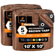 Capa protetora Xpose Safety Poly Tarp Brown 3 m x 3 m (pacote com 2)