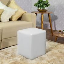 Capa Puff Quadrado Branco em Tecido Nobre Exclusiva Capa Puff Quadrado Branco em Tecido Nobre Exclusiva