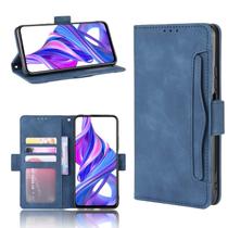 Capa QiongNi Flip Pu em couro azul para Huawei Y9s 2019