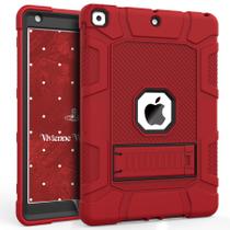 Capa Rantice para iPad de 9ª geração híbrida à prova de choque com suporte vermelho