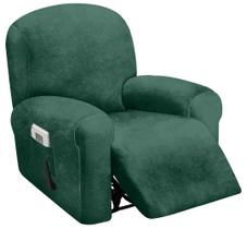 Capa reclinável ULTICOR, 1 assento, veludo, elástico, verde retrô Capa reclinável ULTICOR, 1 assento, veludo, elástico, verde retrô