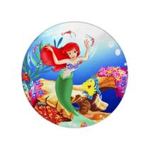Capa Redonda Para Decoração Em Tecido Pequena Sereia Ariel - Maravs Decor
