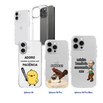 Capa Resistente Personalizada c/ Meme para iPhone 16, iPhone 16 Pro e iPhone 16 Pro Max