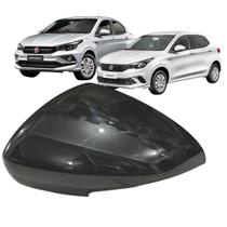 Capa Retrovisor Argo Cronos 2017 até 2025 Preta Lisa Com Furo Pisca