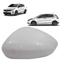 Capa retrovisor argo cronos sem furo branco perola esquerdo