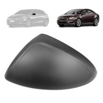 Capa retrovisor chevrolet cruze 2017 a 2021 com furo pisca preta lado esquerdo