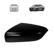 Capa retrovisor chevrolet onix plus 2020 a 2022 black piano lado esquerdo