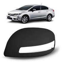 Capa retrovisor civic 2012 a 2015 com furo preto liso