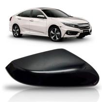 Capa retrovisor civic 2016 2017 2018 preto sem furo