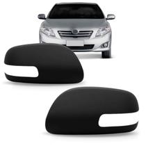 Capa retrovisor corolla 2008 2009 2010 preta com furo