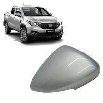Capa Retrovisor Fiat Strada Freedom 2021 2022 2023 2024 2025 Lado Direito Prata Bari Com Furo Original