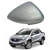 Capa Retrovisor Fiat Strada Volcano 2021 2022 2023 2024 2025 Lado Esquerdo Prata Bari Com Furo Original