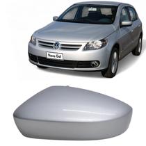 Capa Retrovisor Gol 2013 2014 2015 2016 2017 2018 2019 2020 2021 2022 2023 Lado Esquerdo Prata Sirius Sem Furo