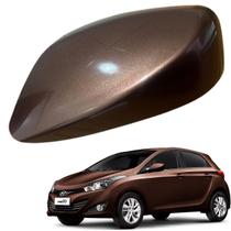 Capa retrovisor hb20 2012 a 2019 sem furo marrom esquerdo