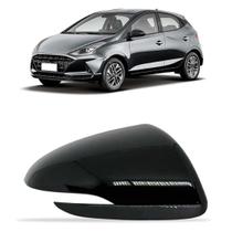 Capa Retrovisor HB20 2020 A 2022 C/ Furo Pisca Preta