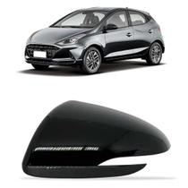 Capa Retrovisor HB20 2020 A 2022 C/ Furo Pisca Preta