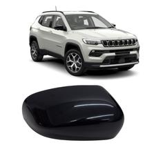 Capa Retrovisor Jeep Compass 2017 2018 2019 2020 2021 2022 2023 2024 2025 Lado Direito Preto Shadow