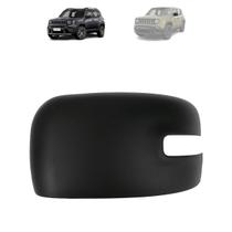 Capa retrovisor jeep renegade 2015 a 2022 com furo pisca preta lado esquerdo