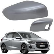 Capa Retrovisor Onix 2020 2021 2022 2023 2024 2025 Prata Shark Com Furo Sensor Lado Direito Original