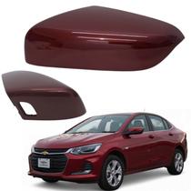 Capa Retrovisor Onix 2020 2021 2022 2023 2024 2025 Vermelho Carmim Lado Esquerdo Com Furo Sensor