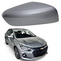 Capa Retrovisor Onix Plus 2020 2021 2022 2023 2024 2025 2025 Lado Direito Prata Shark Sem Furo Sensor