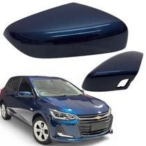 Capa Retrovisor Onix Plus 2020 2021 2022 2023 2024 2025 Azul Seeker Com Furo Sensor Direito