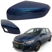 Capa Retrovisor Onix Plus 2020 2021 2022 2023 2024 2025 Azul Seeker Com Furo Sensor Esquerdo