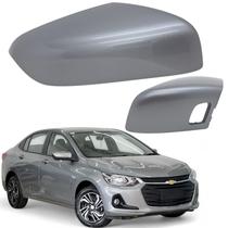 Capa Retrovisor Onix Plus 2020 2021 2022 2023 2024 2025 Prata Shark Com Furo Sensor Lado Direito Original