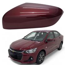 Capa Retrovisor Onix Plus 2020 2021 2022 2023 2024 2025 Vermelho Carmim Lado Esquerdo Sem Furo Sensor
