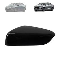 Capa retrovisor onix plus 2020 a 2022 com furo pisca black piano lado esquerdo