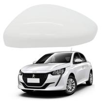 Capa Retrovisor Peugeot 208 2013 2014 2015 2016 2017 2018 2019 2020 2021 2022 2023 2024 Lado Esquerdo Branco Banquise Original