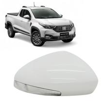 Capa Retrovisor Pisca Seta Fiat Strada 2021 2022 2023 2024 2025 Lado Direito Branco Banchisa Original