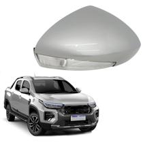 Capa Retrovisor Pisca Seta Fiat Strada 2021 2022 2023 2024 2025 Lado Direito Prata Bari