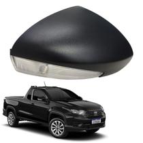 Capa Retrovisor Pisca Seta Fiat Strada 2021 2022 2023 2024 2025 Lado Direito Preto Fosco Poroso Original