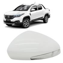 Capa Retrovisor Pisca Seta Fiat Strada 2021 2022 2023 2024 2025 Lado Esquerdo Branco Banchisa Original