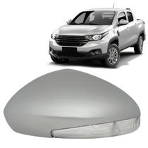 Capa Retrovisor Pisca Seta Fiat Strada 2021 2022 2023 2024 2025 Lado Esquerdo Prata Bari Original