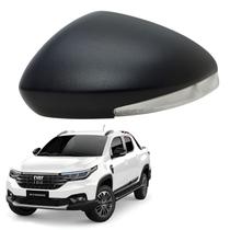 Capa Retrovisor Pisca Seta Fiat Strada 2021 2022 2023 2024 2025 Lado Esquerdo Preto Fosco Poroso Original