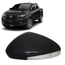 Capa Retrovisor Pisca Seta Fiat Strada 2021 2022 2023 2024 2025 Lado Esquerdo Preto Vulcano Original