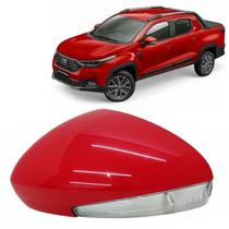 Capa Retrovisor Pisca Seta Fiat Strada 2021 2022 2023 2024 2025 Lado Esquerdo Vermelho Monte Carlo Original