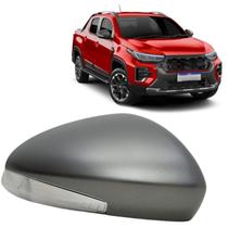 Capa Retrovisor Pisca Seta Fiat Strada Ranch Volcano 2023 2024 2025 Lado Direito Cinza Strato Fosco