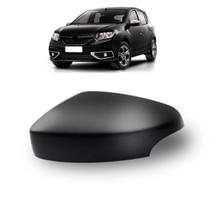 Capa Retrovisor Sandero Logan 2014 a 2020 C/furo Pisca Preta