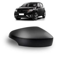 Capa Retrovisor Sandero Logan 2014 a 2020 C/furo Pisca Preta
