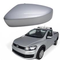 Capa Retrovisor Saveiro 2013 2014 2015 2016 2017 2018 2019 2020 2021 2022 2023 Lado Esquerdo Prata Sirius Sem Furo