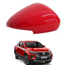 Capa Retrovisor Strada Ranch 2021 2022 2023 2024 2025 Lado Direito Vermelho Monte Carlo Com Furo