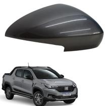 Capa Retrovisor Strada Volcano 2021 2022 2023 2024 2025 Lado Direito Cinza Silverstone Com Furo