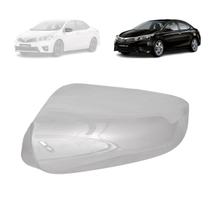 Capa retrovisor toyota corolla 2014 a 2017 com furo pisca cromada lado esquerdo Capa retrovisor toyota corolla 2014 a 2017 com furo pisca cromada lado esquerdo